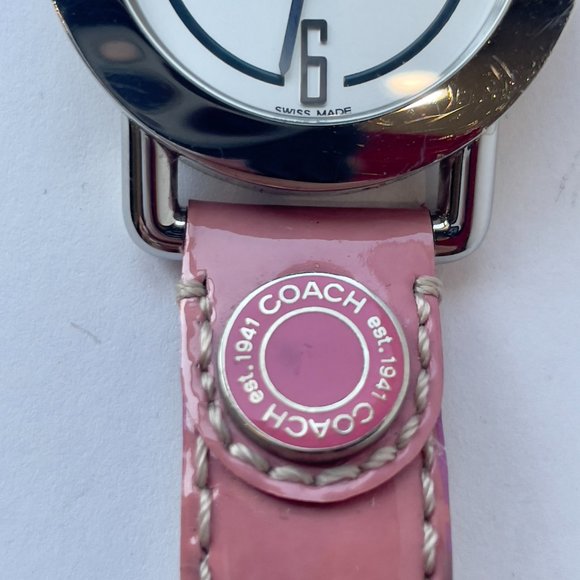 Coach Watch 0238 Pink Leather Band Genuine Leather - Picture 3 of 10